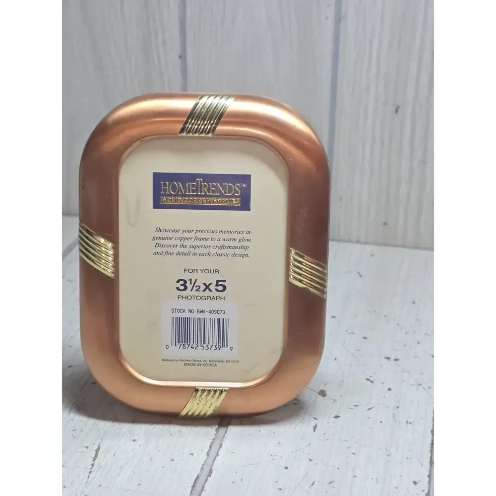 Vtg Home Trends Copper Picture Frame Holds 3 1/2 X 5